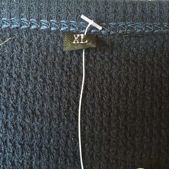 Moueey Navy Blue NWT drop shoulder thermal button top XL - Picture 8 of 12